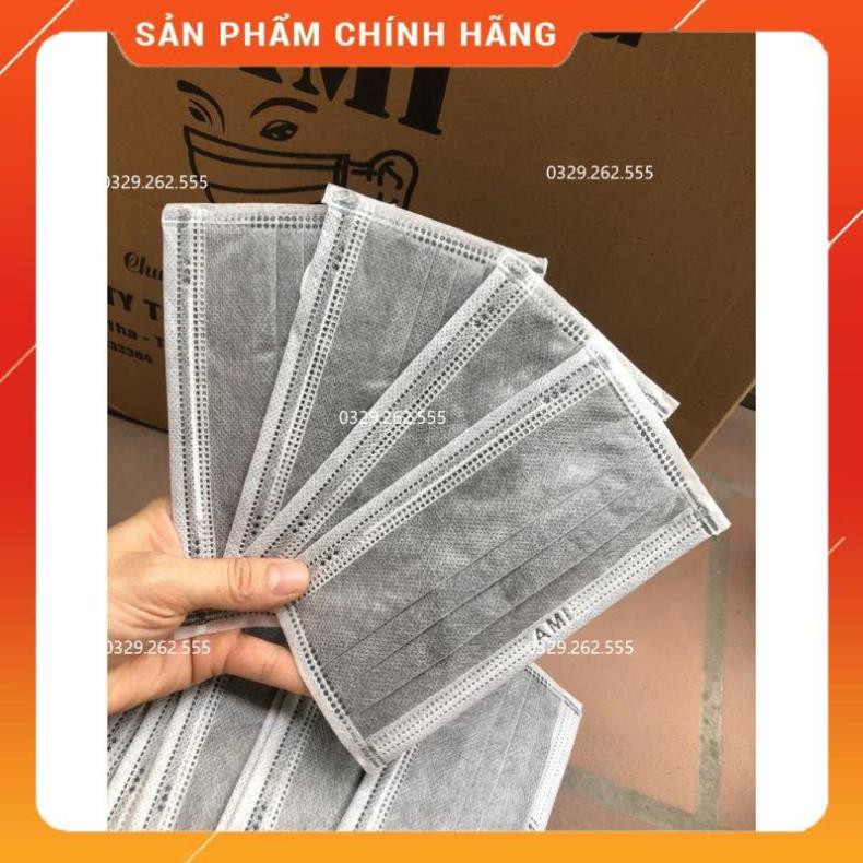Khẩu trang kháng khuẩn 4 lớp Ami màu XÁM hộp 50 cái