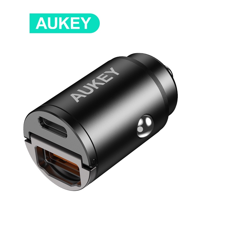 Tẩu sạc ô tô AUKEY CC-A3 sạc nhanh USB-C/USB-A 30w pd qc3.0 5A usb Mini