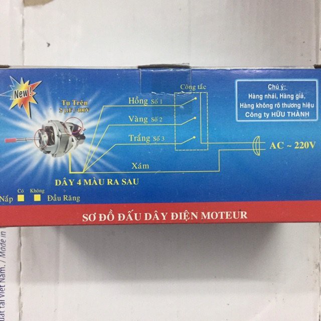 ⚙️Cụm moteur quạt điện hữu thành đầu trục vát⚙️ Tuấn Yến Có Sẵn Tại Kho