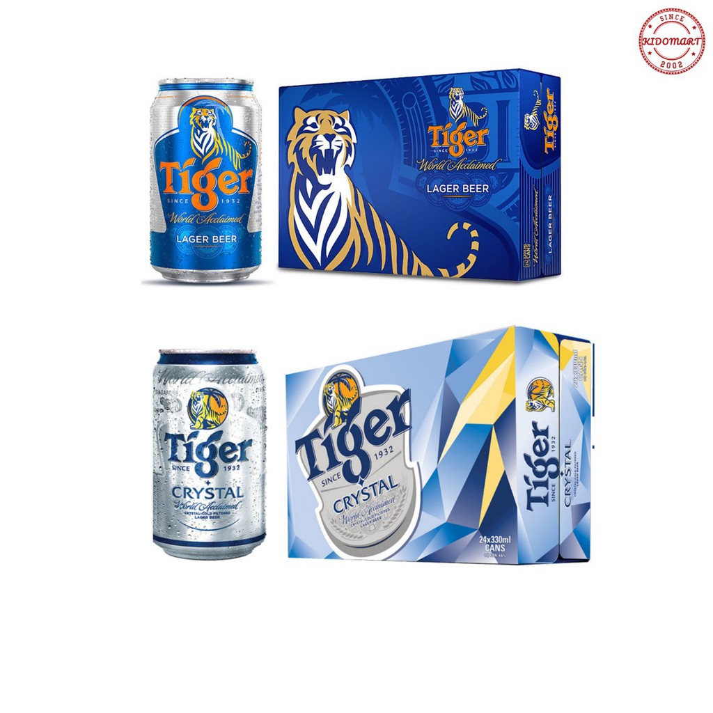 Thùng 24 Lon Bia Tiger / Tiger Crystal 330ml (Giao Hàng: Now / Grab)