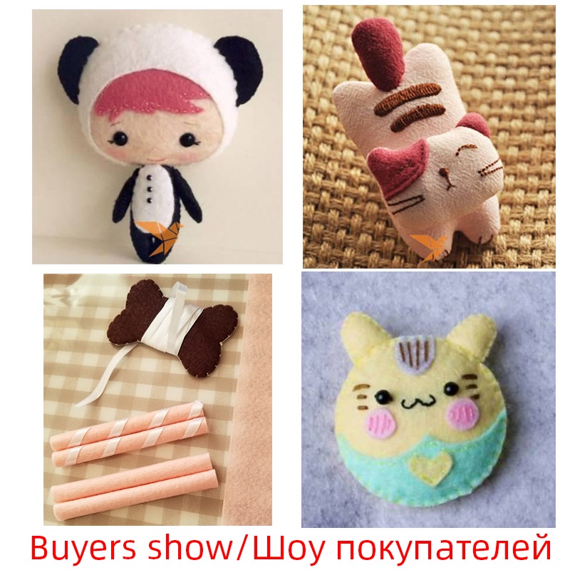 Set 40 Tấm Vải Nỉ Polyester 1mm 10*10cm Làm Đồ Thủ Công DIY