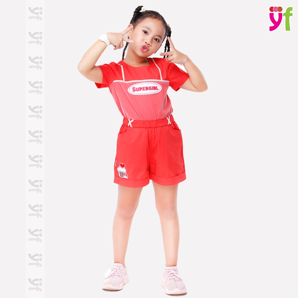 JumpSuit/ Áo liền quần Cho Bé gái Thêu SuperGirl YF - 9DX553