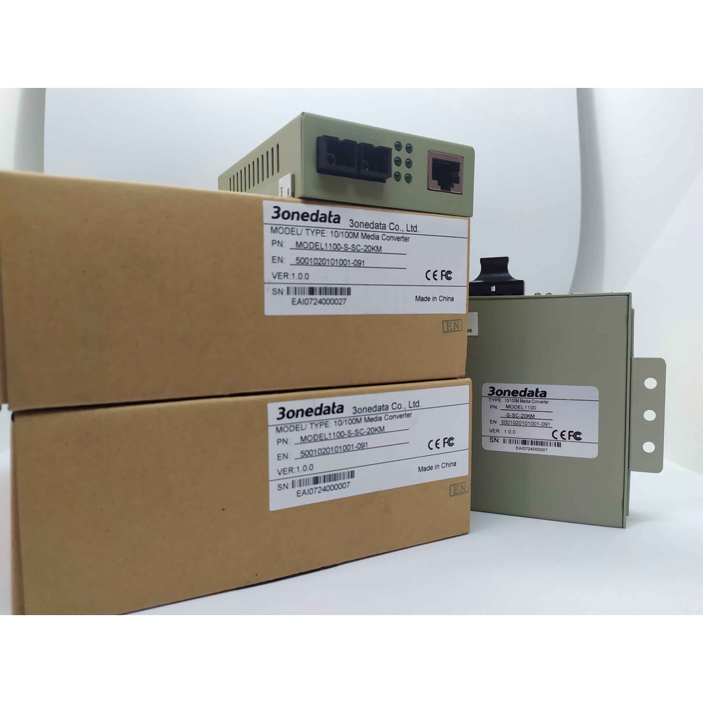 Converter quang 3Ondedata 2 sợi 100M MODEL1100-S-SC-20Km