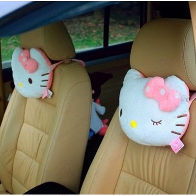 Gối tựa đầu hình mèo Hello Kitty dễ thương gắn ghế ngồi xe hơi