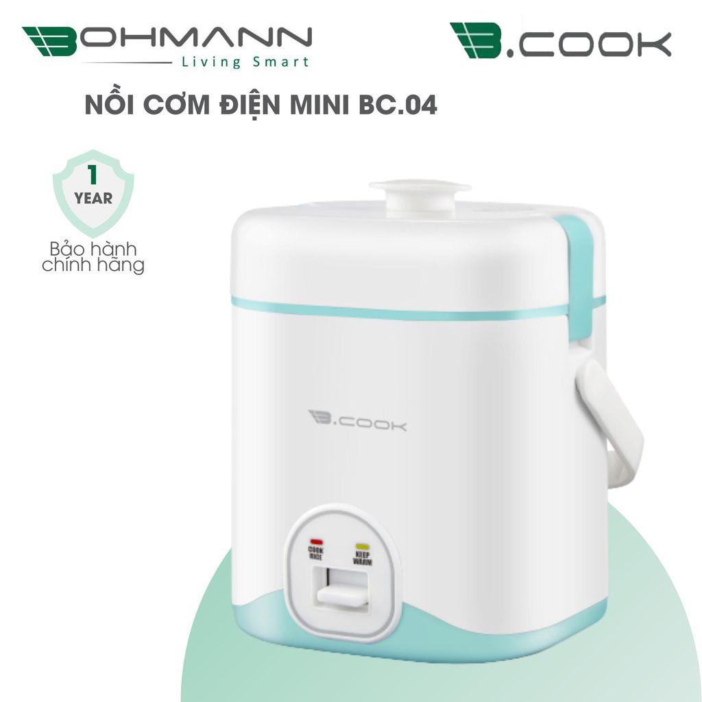 Nồi cơm điện mini đa năng Bohmann B.Cook BC04 dung tích 1.2 lít bảo hành 12 tháng