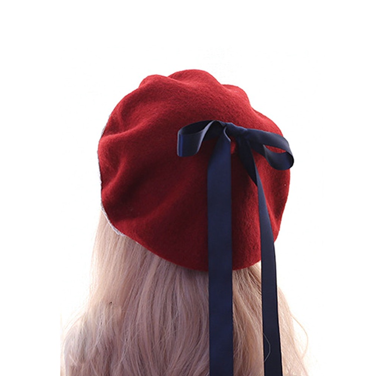 Mũ Beret Đính Nơ Phong Cách Lolita Dễ Thương Cho Nữ