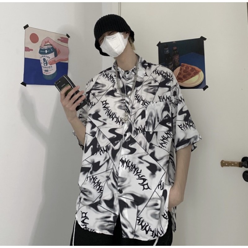 áo sơmi nam loang màu