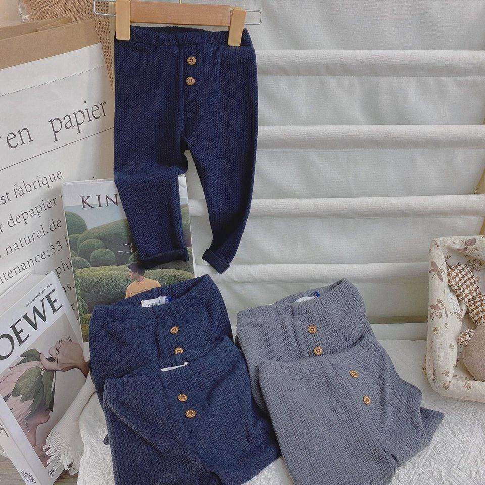 Quần cotton tăm dày xuất hàn cho bé