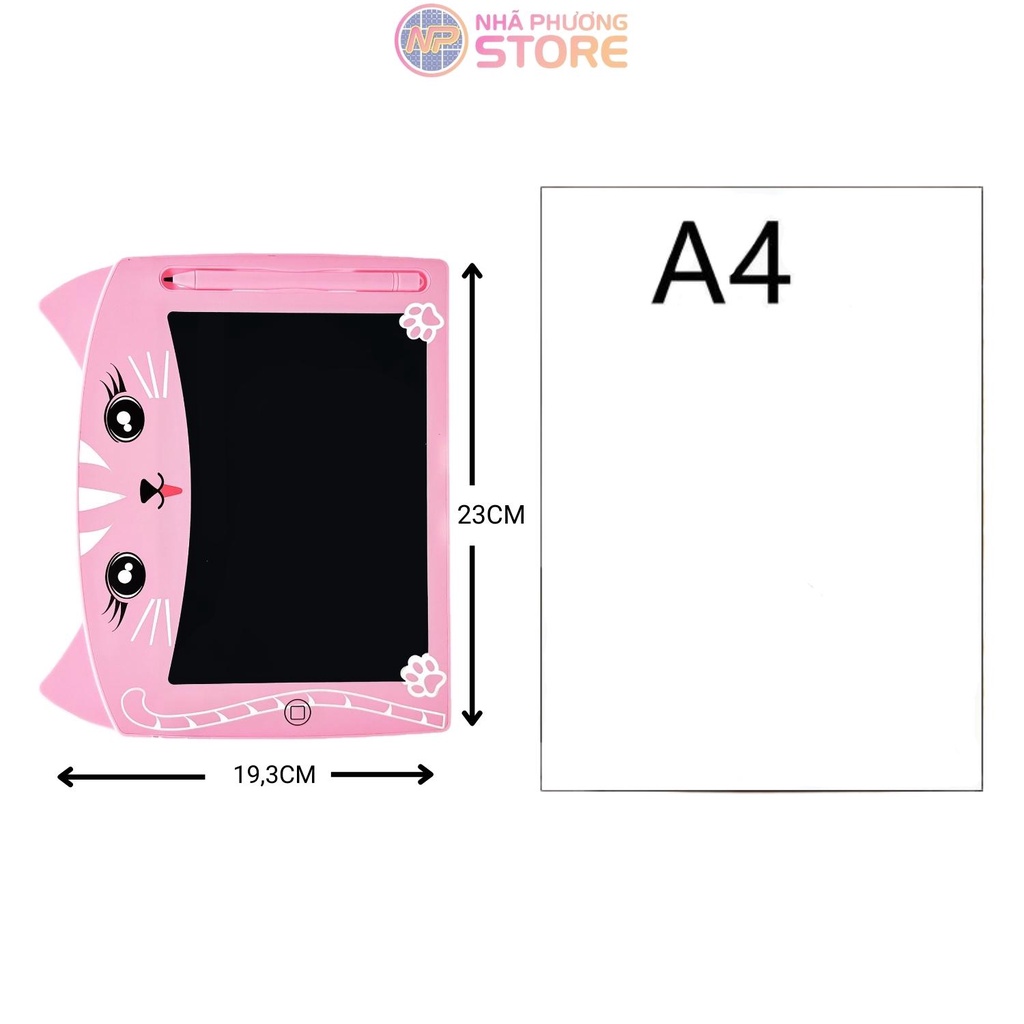 Bảng Tự Xóa Hình Mèo 8,5 Inch Đa Màu