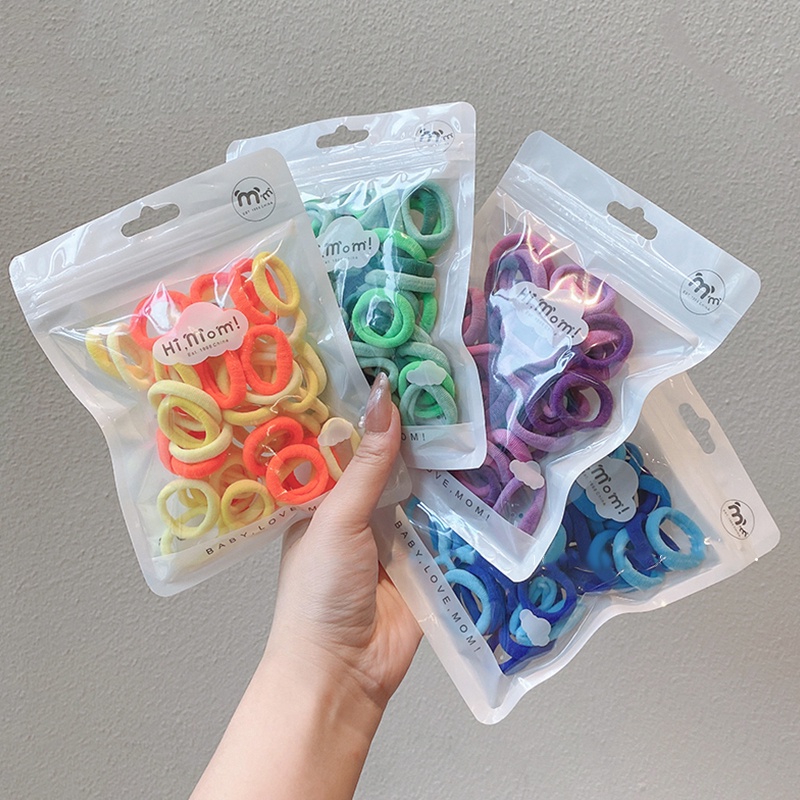 Set 100 dây buộc tóc cao su nhiều màu sắc