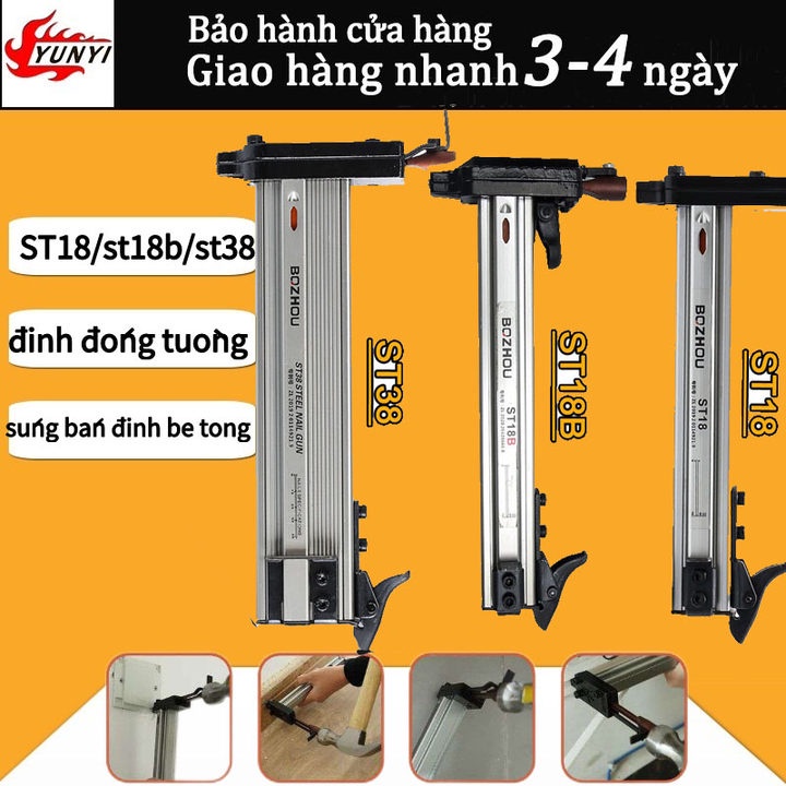 dụng cụ đóng đinh bê tông st18/st38/st18b búa đóng đinh tiện lợi cho dân kỹ thuật xây dựng sửa chữa