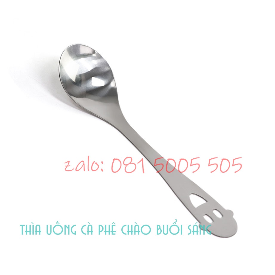 Thìa uống trà / cà phê / ăn bánh tráng miệng bằng thép không gỉ 304 hình mặt cười xinh xắn - muỗng coffe inox -