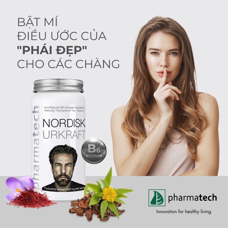 Viên uống hỗ trợ sức khỏe nam giới Pharmatech NORDISK URKRAFT 68 viên