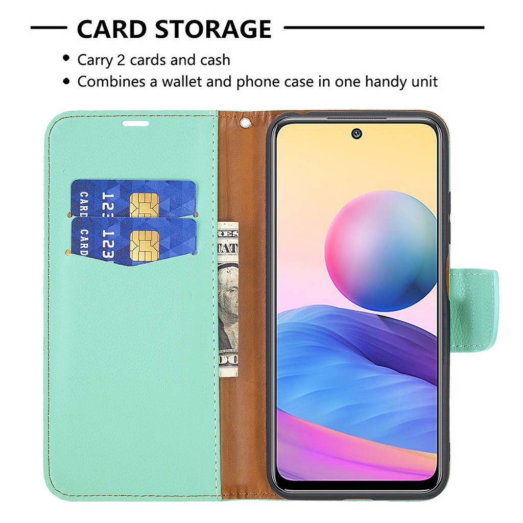 Bao da điện thoại nắp lật có ngăn đựng thẻ cho Xiaomi Mi 11 Lite 11T Poco M3 Pro Redmi K40 Pro Note 10 5g