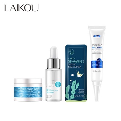 Set kem dưỡng da mặt LAIKOU gồm kem dưỡng axit hyaluronic 25g /kem dưỡng mắt 30g/mặt nạ ngủ 3g/serum 17ml cao cấp