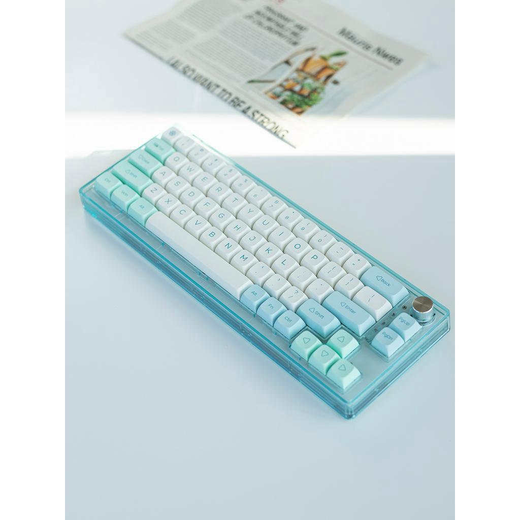 Bộ Keycap Crystal Ice Mint PBT Profile XDA cho bàn phím cơ - 132 nút - Có nút hỗ trợ layout MacOs