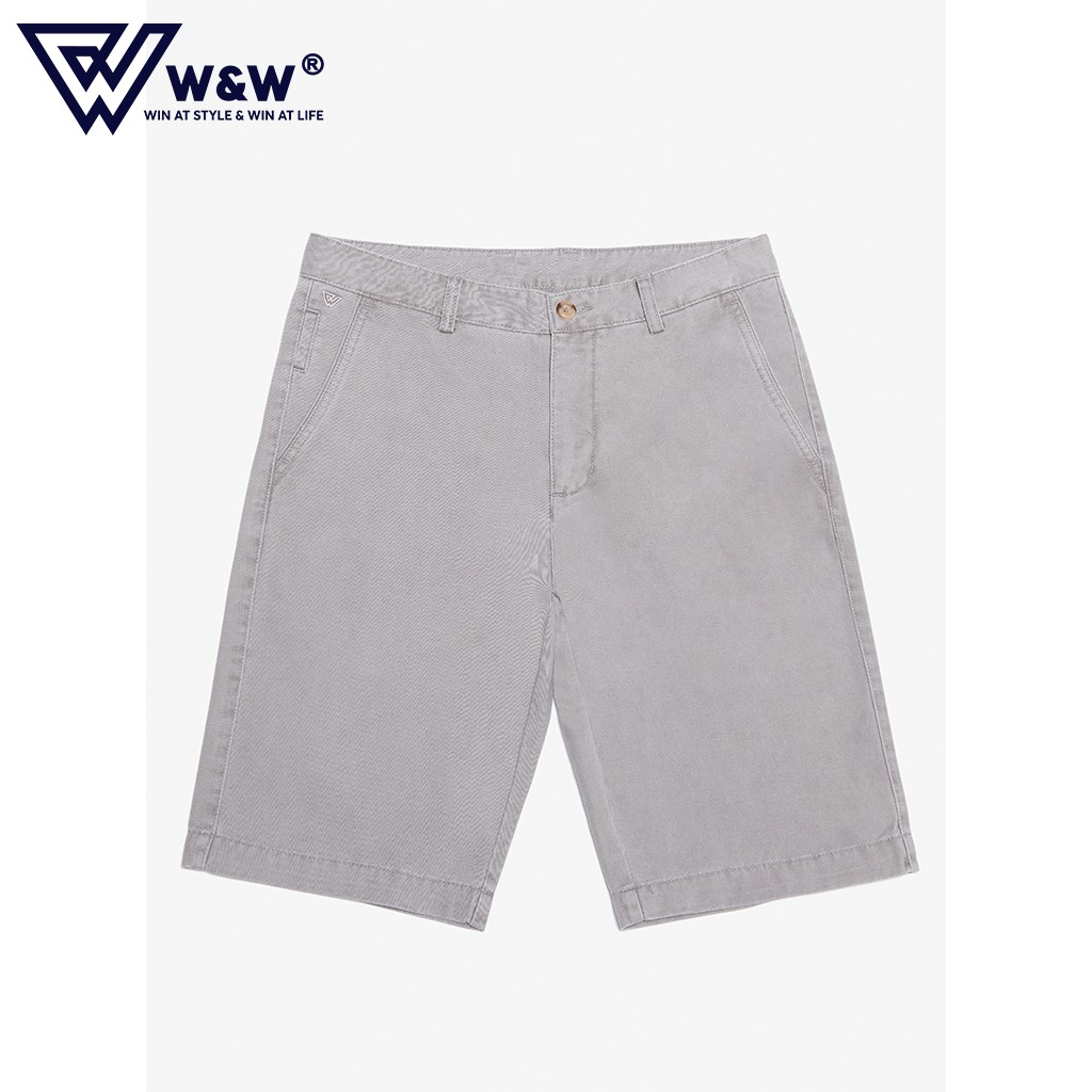 Quần Short Nam W&W Cạp Khuy Túi Chéo, Chất Liệu Kaki Bền Màu, Phong Cách Trẻ Trung, Hiện Đại WKS08R