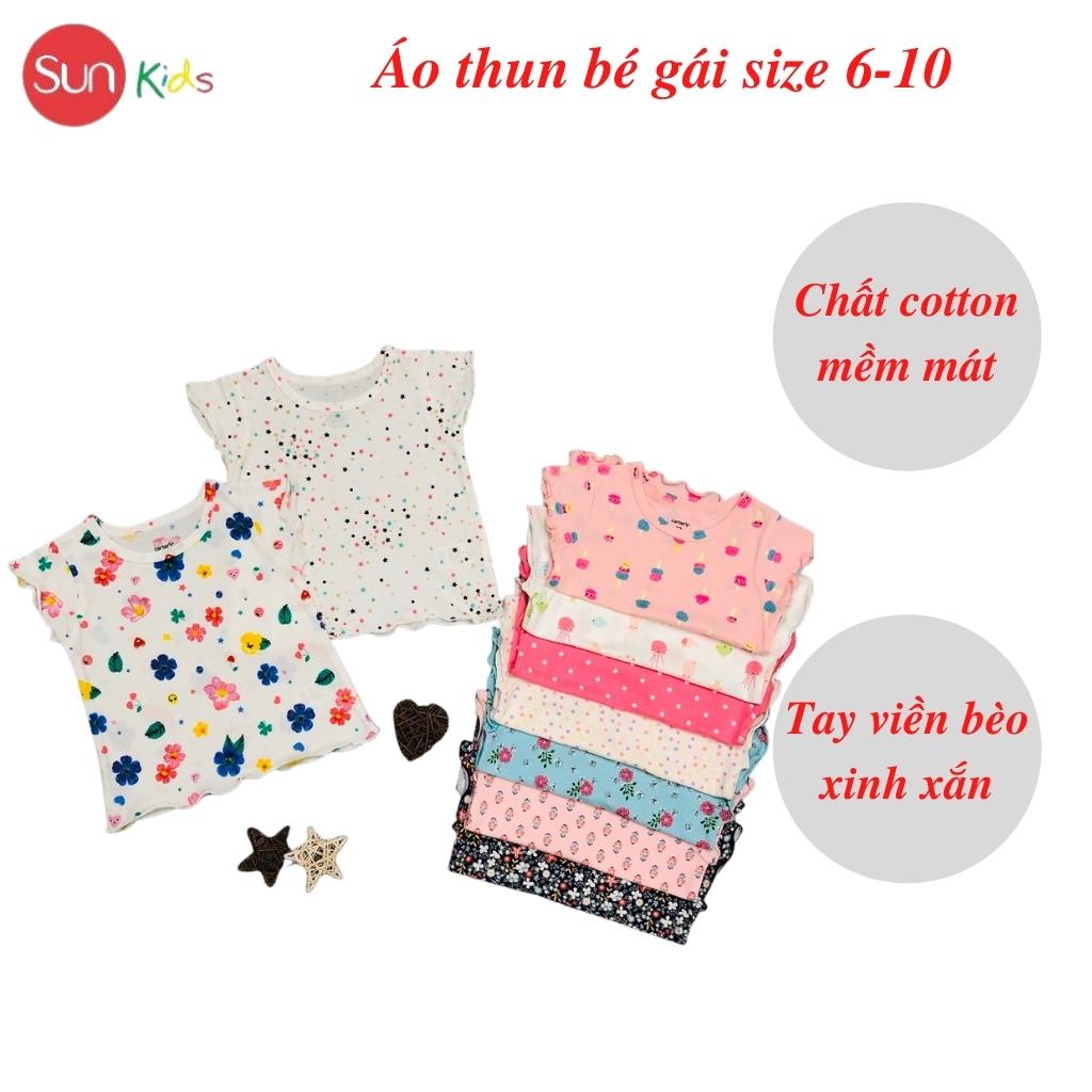 Áo thun cho bé gái, áo phông bé gái chất cotton mềm mát, size 6 - 10 tuổi - SUNKIDS