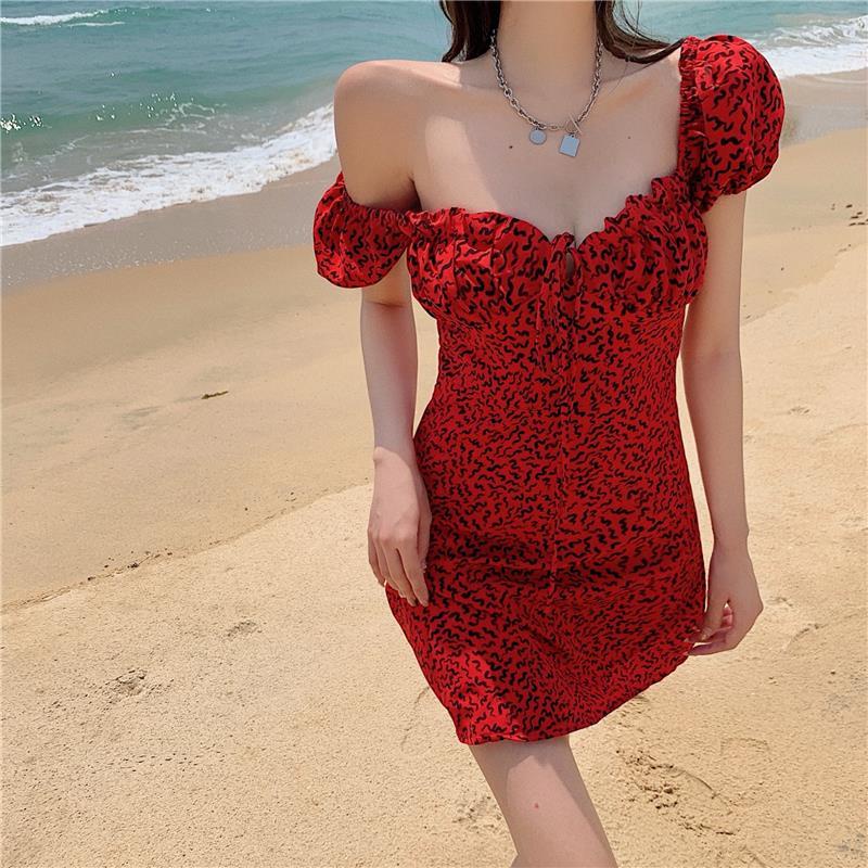 Đầm Ngắn In Họa Tiết Da Báo Quyến Rũ Thời Trang Mùa Hè Cho Nữ