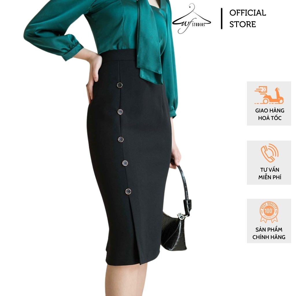 Chân váy cúc dọc Jamie Skirt CV01 - thời trang công sở wfstudios