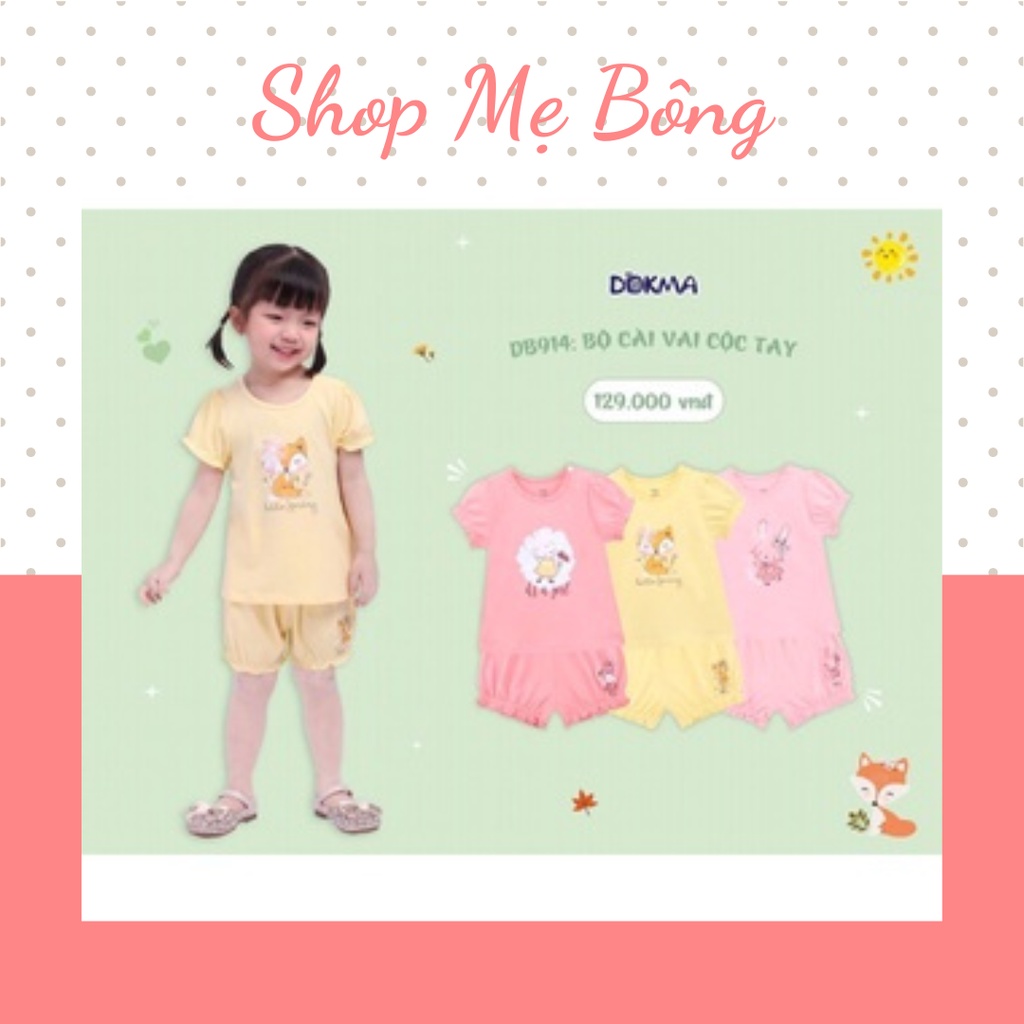 Bộ cộc Dokma cài vai phối bèo chất liệu cotton cho bé