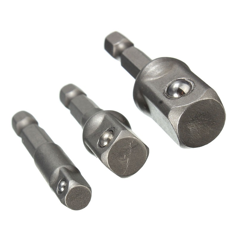Set 3 đầu nối mũi khoan 1/4'' sang 1/4" 3/8" 1/2"