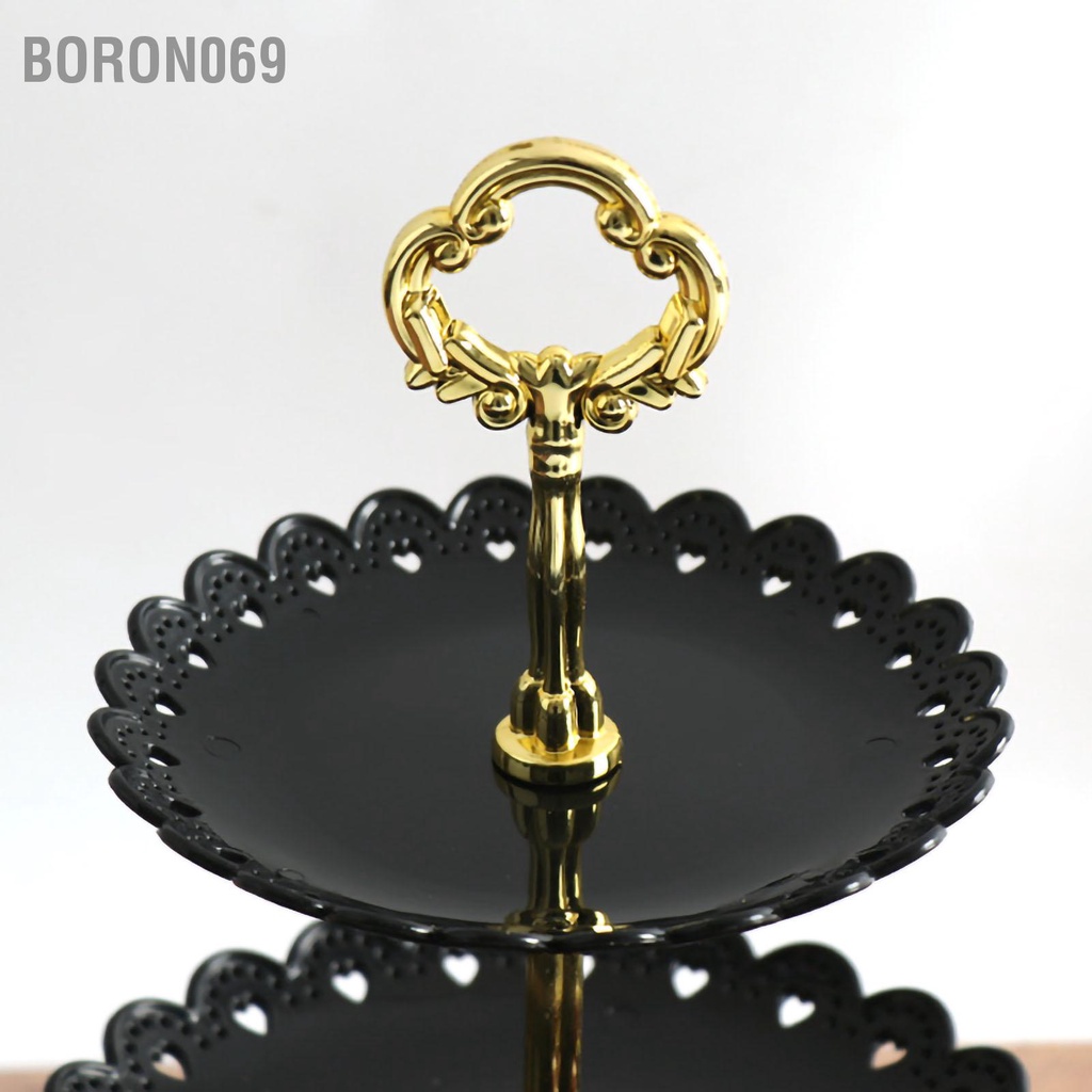 Khay đựng trái cây 3 tầng Cánh hoa trang trí Bánh nhựa có thể tháo rời Đế cho bánh ngọt nướng nhỏ Đồ ăn nhẹ Tiệc cưới Trang chủ Boron069