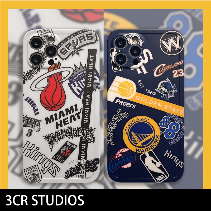 Ốp điện thoại silicon IMD mềm chống sốc hình đội bóng rổ NBA cho iPhone 13 Pro Max 7 8 Plus SE 2020 X XS MAX XR 11 12 13 Pro Max