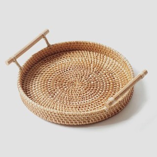 Khay đựng bánh trà cafe mây