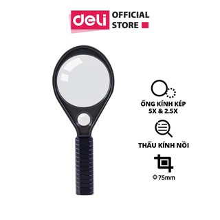 Kính lúp x2.5 Deli, Đen - E9091