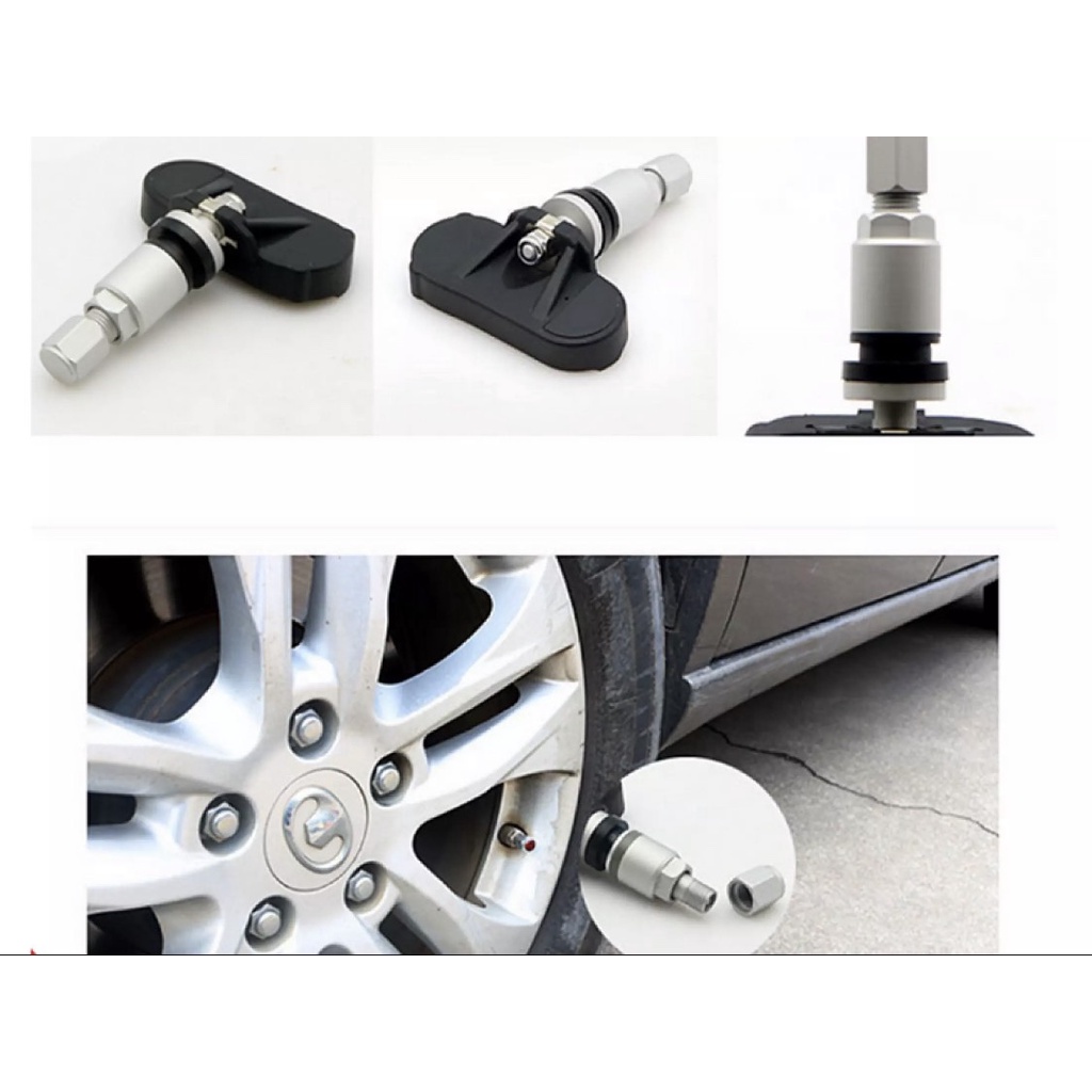 Cảm biến áp suất lốp TPMS van TRONG màn hình LED đa sắc bản quốc tế pin NL mặt trời BH 12 tháng