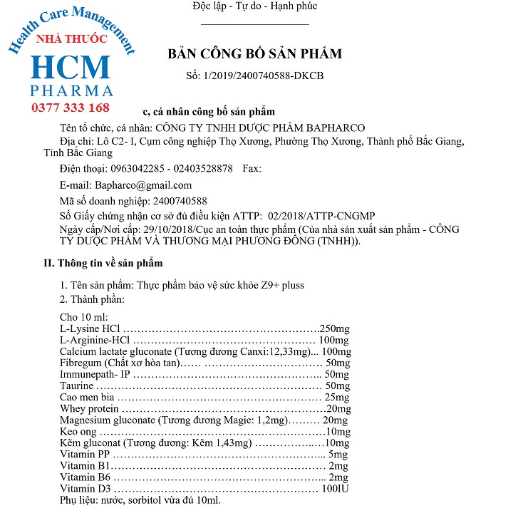 Siro ăn ngon bổ sung kẽm canxi cho bé tăng sức đề kháng chiều cao Z9 PLUSS vị ổi đào hết biếng ăn hộp 20 ống 10ml BPC01