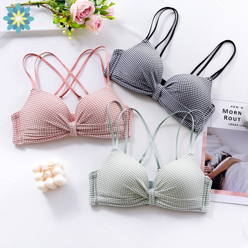Áo ngực không gọng dây chéo sau lưng phong cách Nhật Bản cho nữ