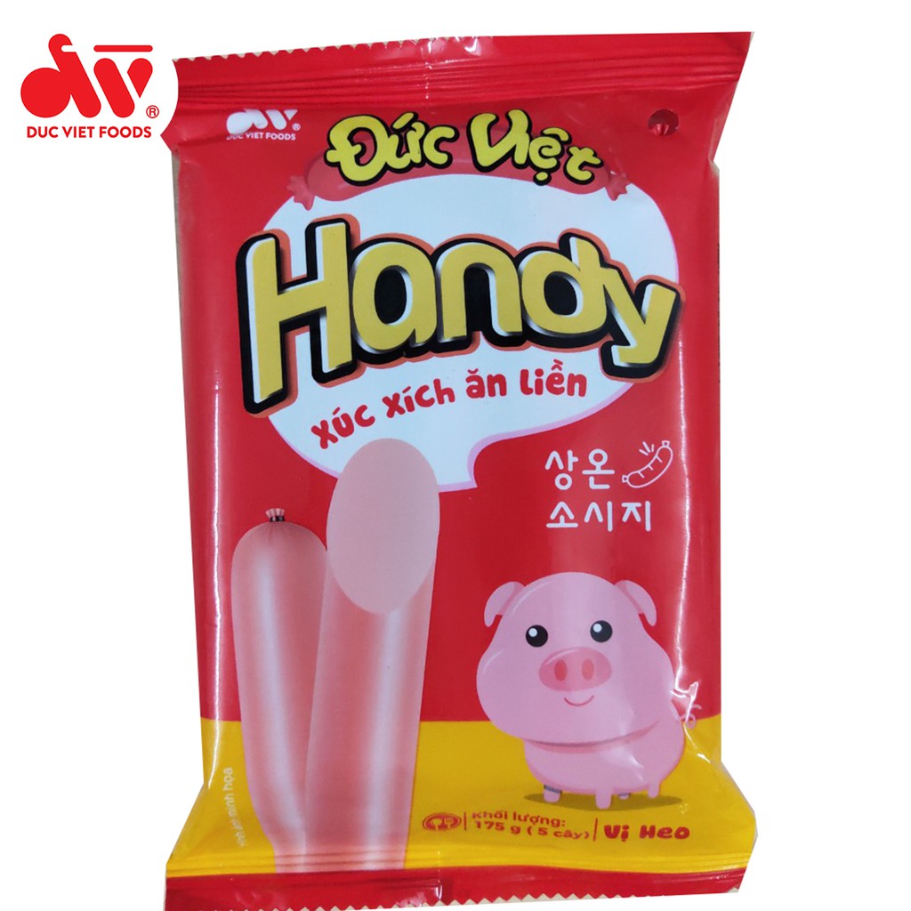 Gói 5 cây Xúc Xích Tiệt Trùng Handy Đức Việt, Cây 35g. VỊ HEO