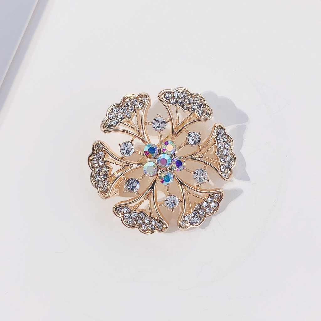 Trâm Cài Áo Hình Hoa Đính Đá Bằng Hợp Kim Cao Cấp Thời Trang Hàn Quốc Cho Nữ