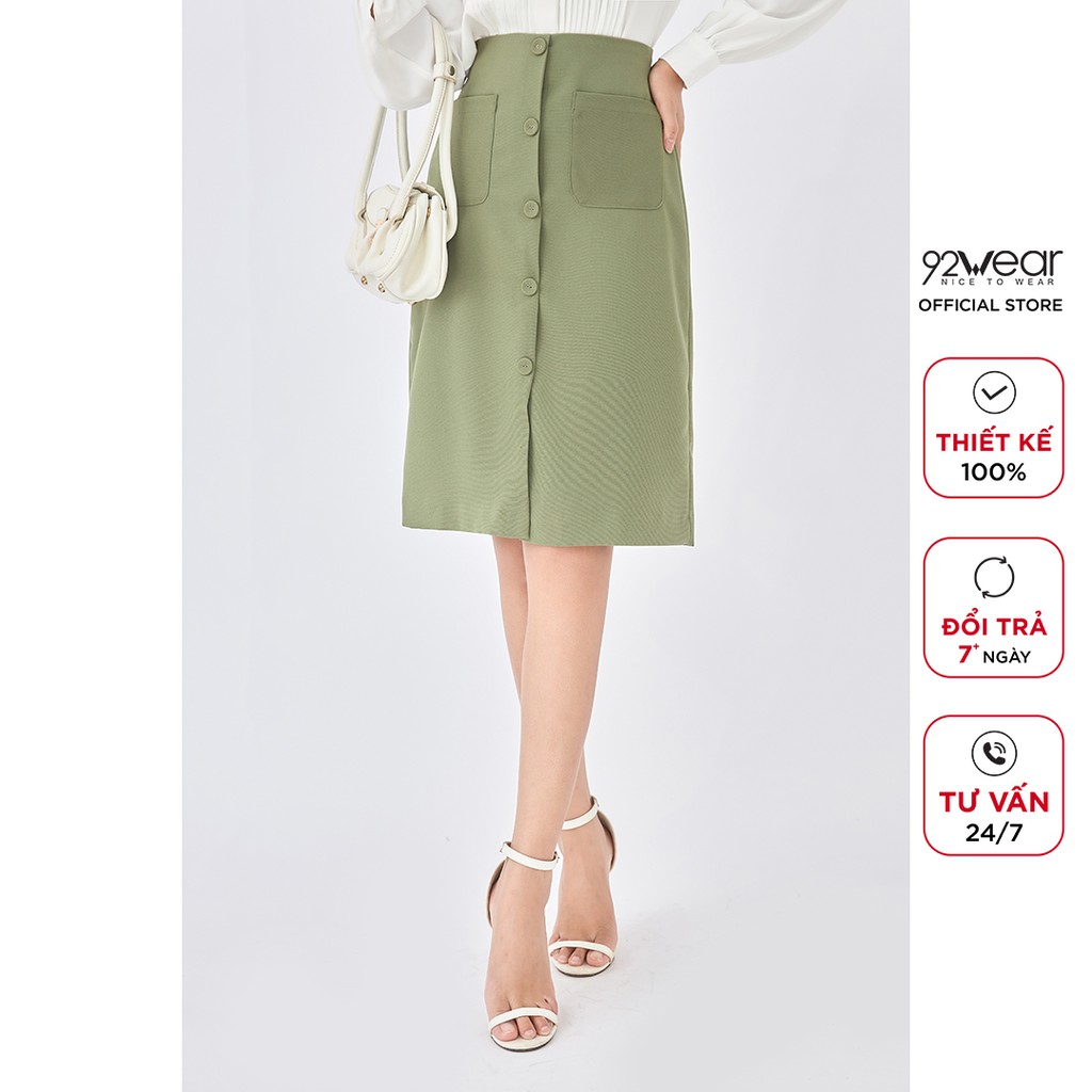 Chân váy dài công sở 92WEAR thiết kế 2 túi thanh lịch tôn dáng JDA1586 | BigBuy360 - bigbuy360.vn