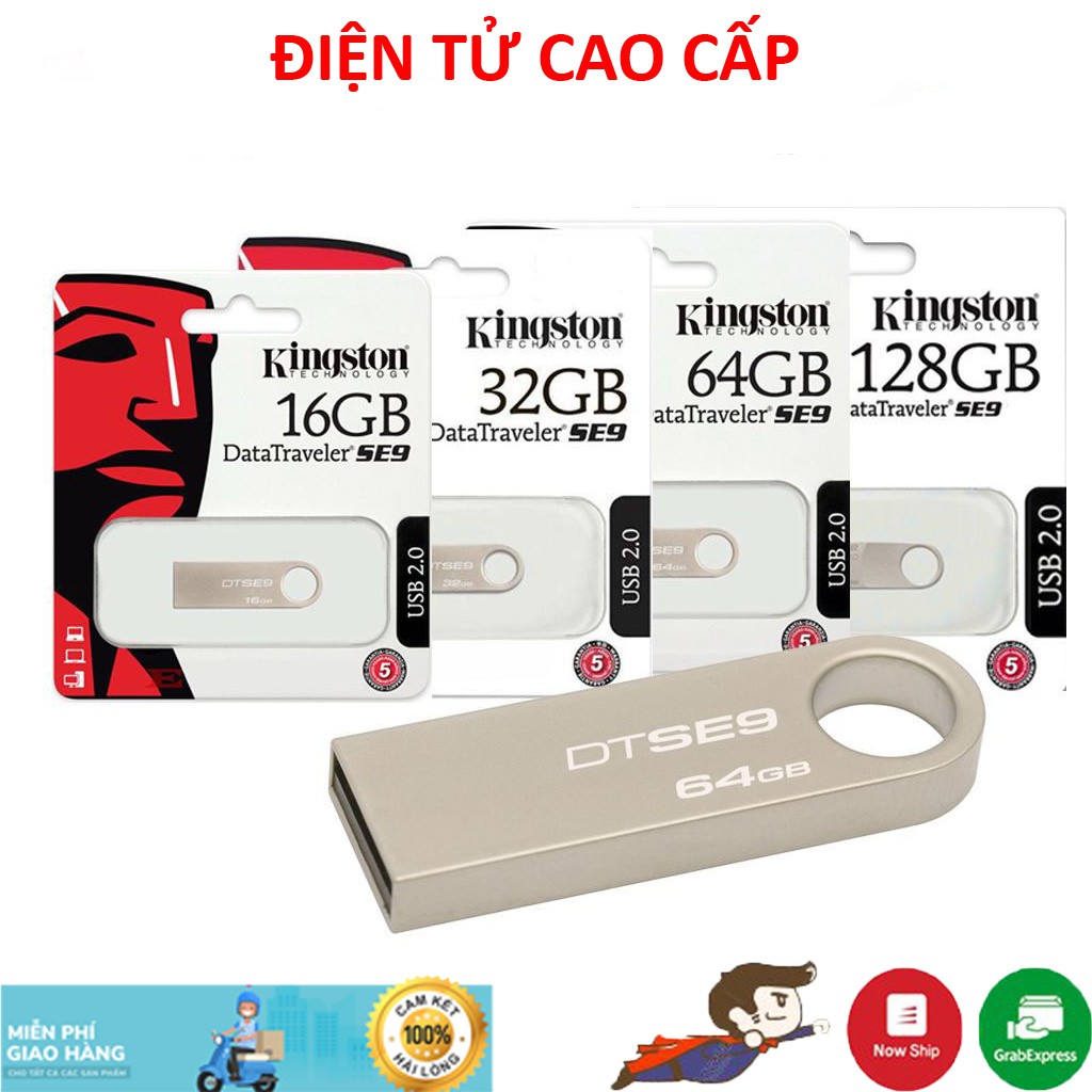 USB Kingston SE9 2GB /4GB /8GB /16GB /32GB /64GB, USB3.0, chống nước, BH 1 năm