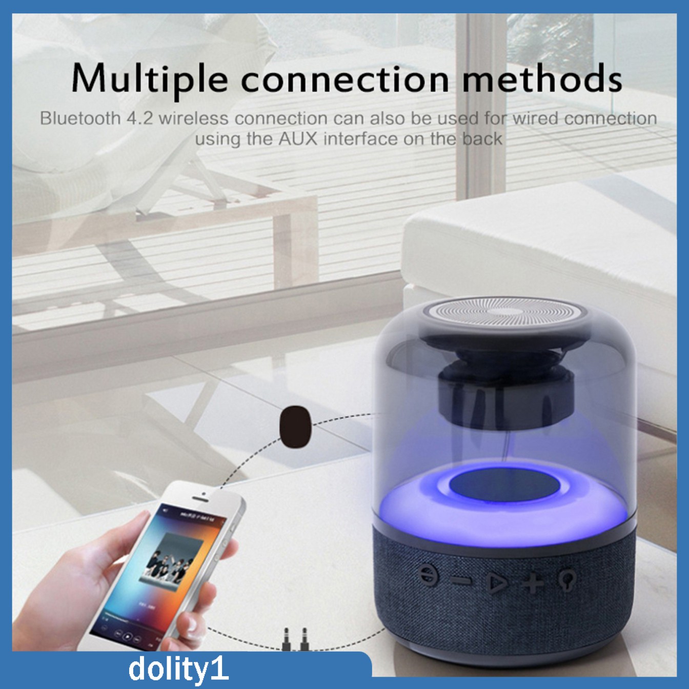 Loa Bluetooth Không Dây Nhỏ Gọn Có Đèn Nhiều Màu