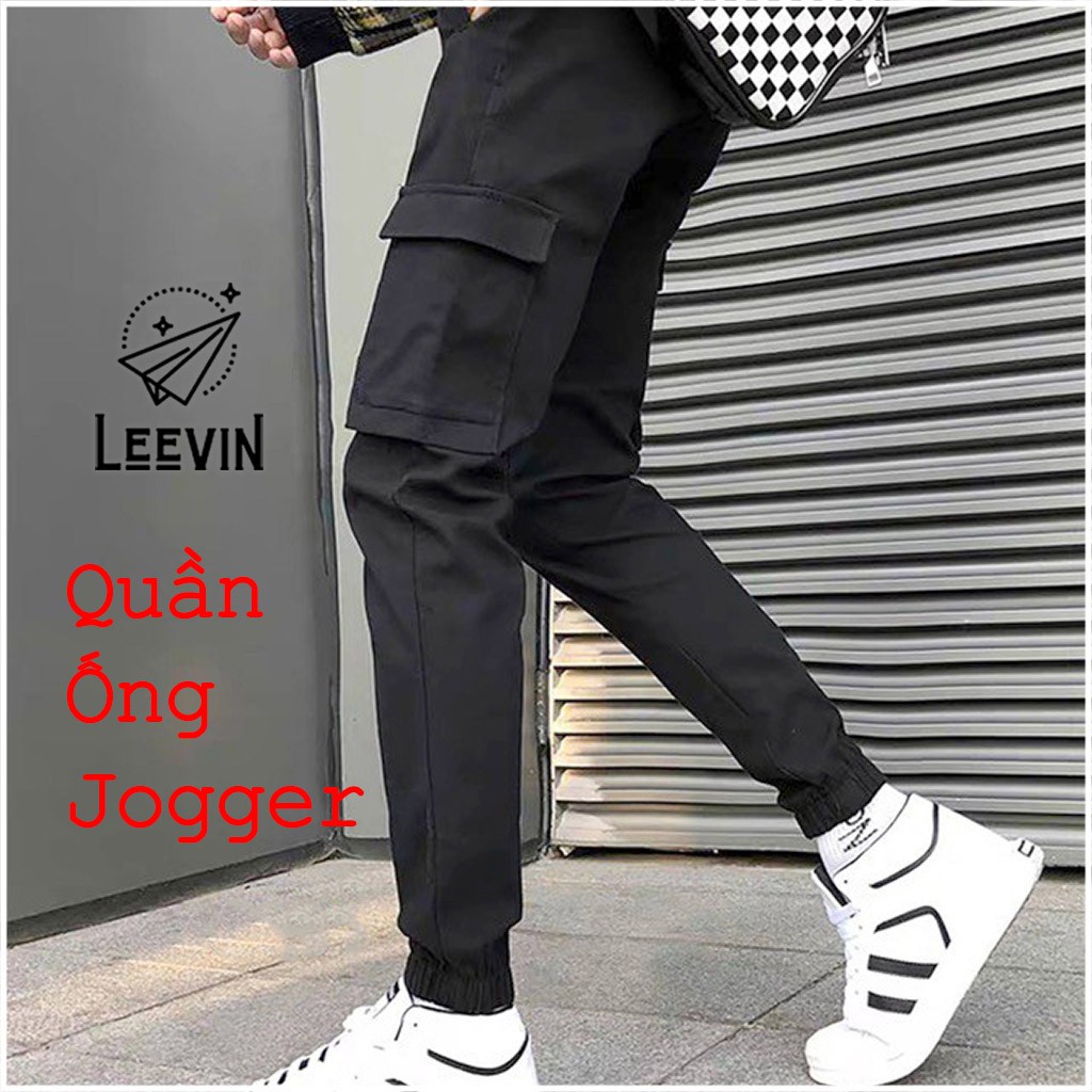 Quần Baggy Nam Nữ TÚI HỘP Kaki BOX PANTS Unisex - Kiểu quần jogger nam nữ kaki thun co dãn đen và tan be Leevin Store | BigBuy360 - bigbuy360.vn