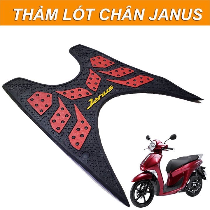 THẢM CAO SU LÓT CHÂN XE JANUS- ĐEN ĐỎ