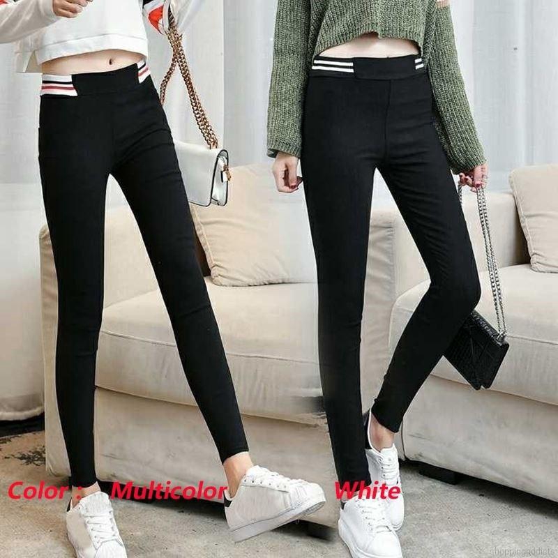 Quần legging ôm chân thoáng khí họa tiết sọc màu thời trang cho nữ | BigBuy360 - bigbuy360.vn