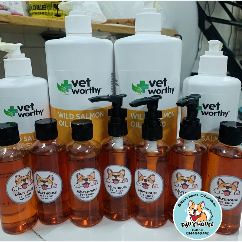 Dầu Cá Hồi Vet Worthy Salmon Oil Cho Chó & Mèo Cải Thiện Da,Lông,Miễn Dịch