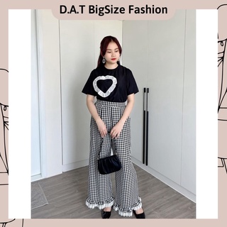 Set áo tim mix quần caro cực xinh bigsize 50.90kg