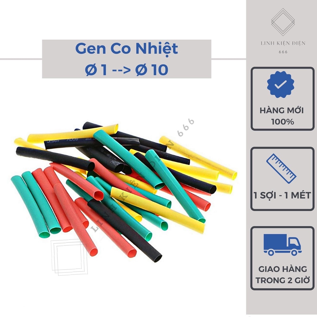 Gen Co Nhiệt 1 Mét (1 – 10mm) Cách Điện Cách Nhiệt Bọc Pin Thủy Tinh