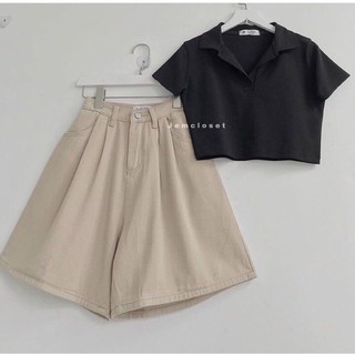 Quần đùi kaki thụng trơn LC_freesize