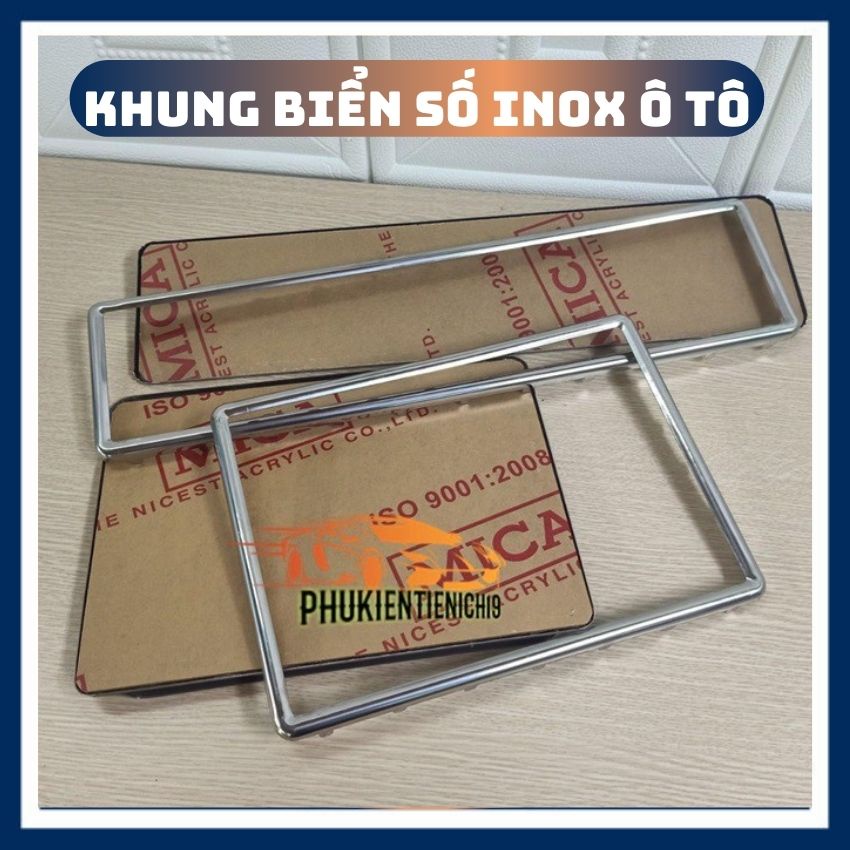 Khung Biển Số Ô Tô Inox 304 Kèm Mica Pat Biển Số Có Viền Inox Tự Lắp Đặt Đơn giản Mẫu Biển Số Ô Tô Cũ