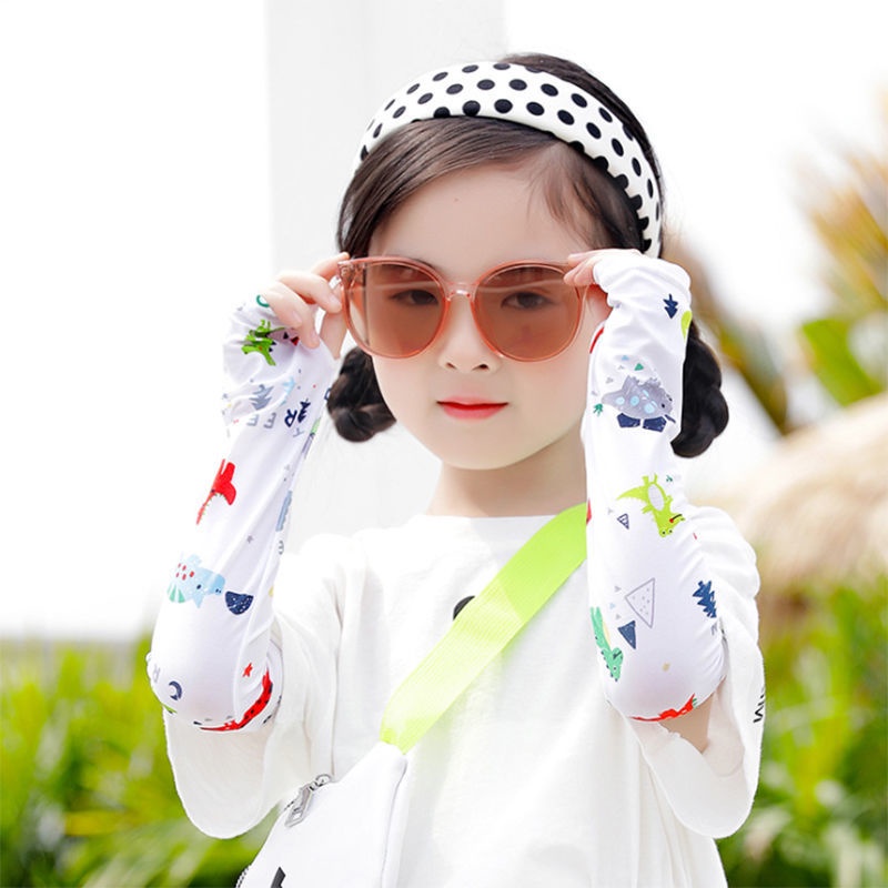Ống Tay Áo Chống Nắng Bằng Lụa Lạnh Siêu Mỏng Phong Cách Mới Bảo Vệ Cho Bé Trai Bé Gái