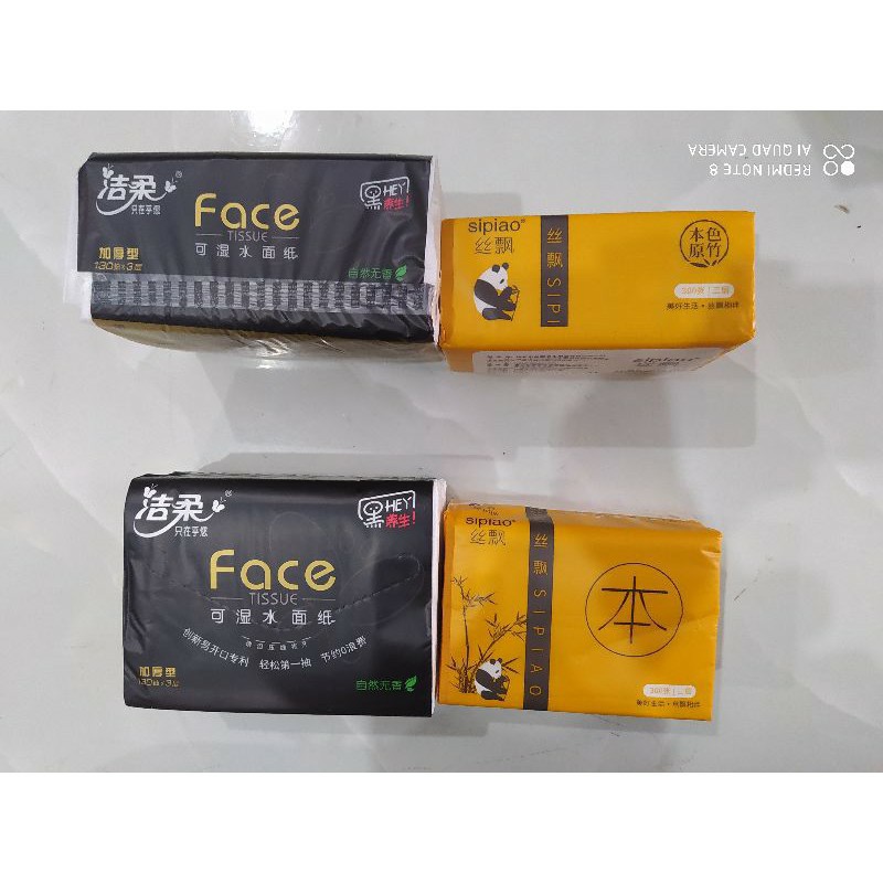 [Mã 267FMCGSALE giảm 8% đơn 500K] Gói giấy ăn Face hàng nội địa Trung 390 tờ siêu dai kích thước 195mm x 133mm