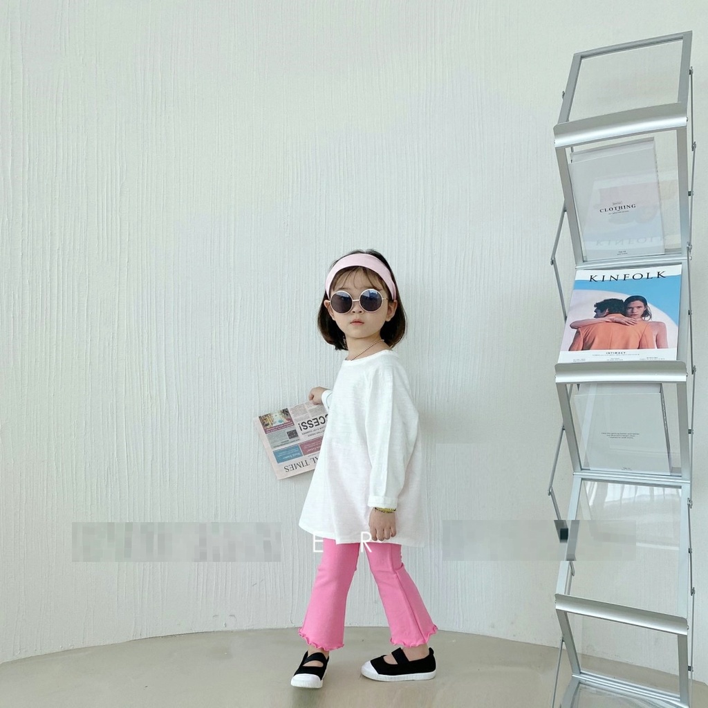 Quần Ống Loe Bé Gái Điệu Đà Co Giãn Phong Cách Hàn Quốc Size 8-20kg Kèm Video + Ảnh Thật