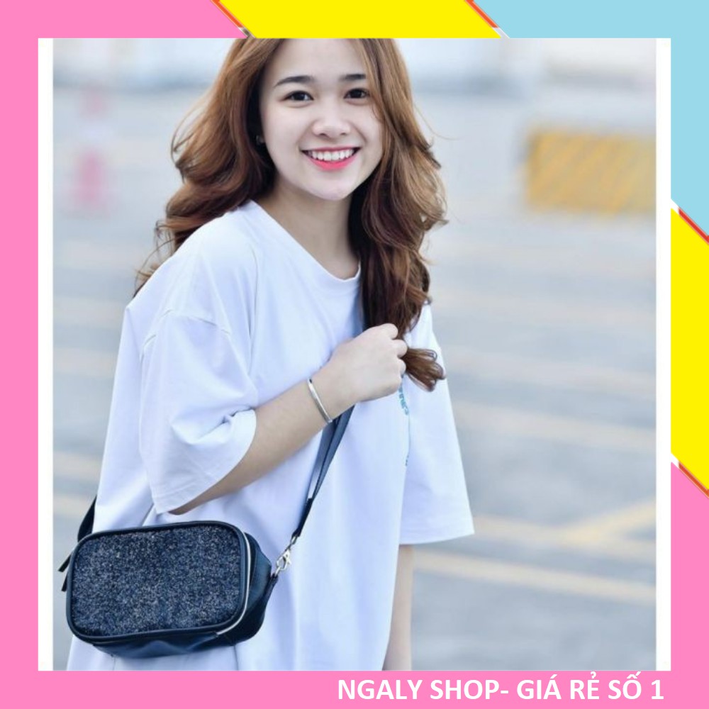 Túi mini đeo chéo nữ đẹp nhũ kim tuyến giá rẻ đi chơi da PU cao cấp có khóa Túi xách MINI BAG TMN100